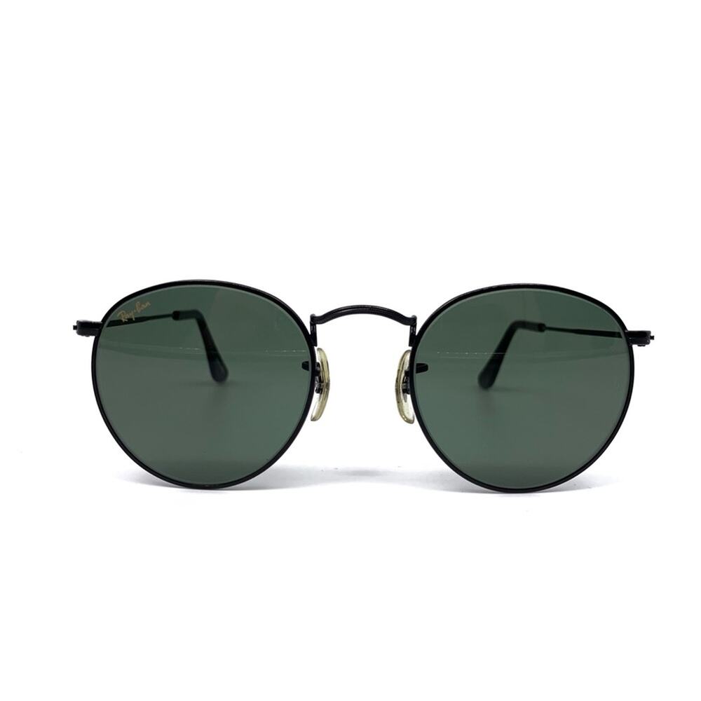 VTG RAYBAN W157 Bausch & Lomb Round Sunglasses Black